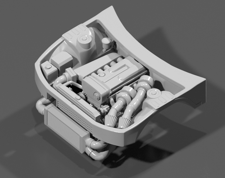 Hot Wheels Nissan GT-R R33 Engine Bay with RB26 Engine