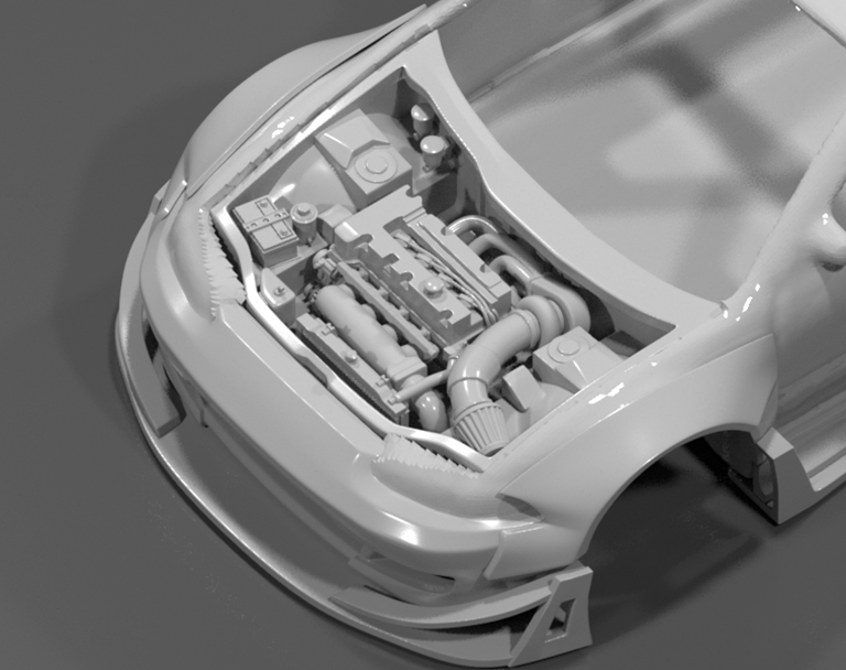 Hot Wheels Honda Civic EG Engine Bay with K20 Engine