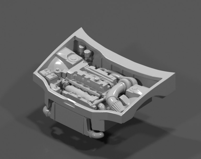 Hot Wheels Honda Civic EG Engine Bay with K20 Engine